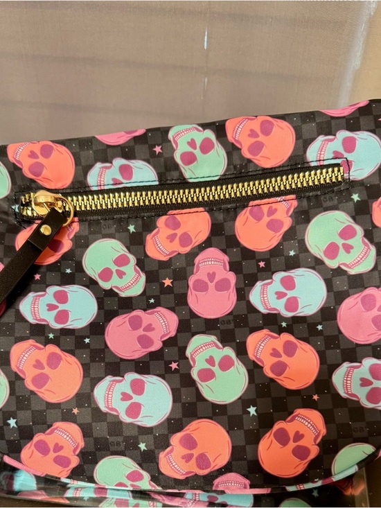 Blush Neon Skull Print Crossbody Bag - Pink, Teal, Orange, Black main image 8